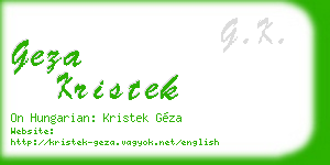 geza kristek business card