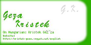 geza kristek business card